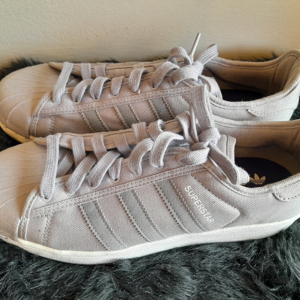 New Adidas Superstar Foundation Men's Grey Leather Sneaker Shoes  Size 8.5